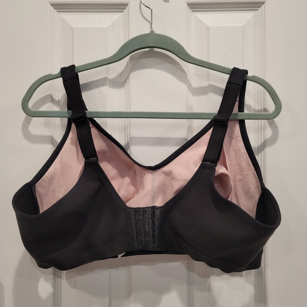 Cacique Unlined Full Coverage Wireless Black Nude… - image 2